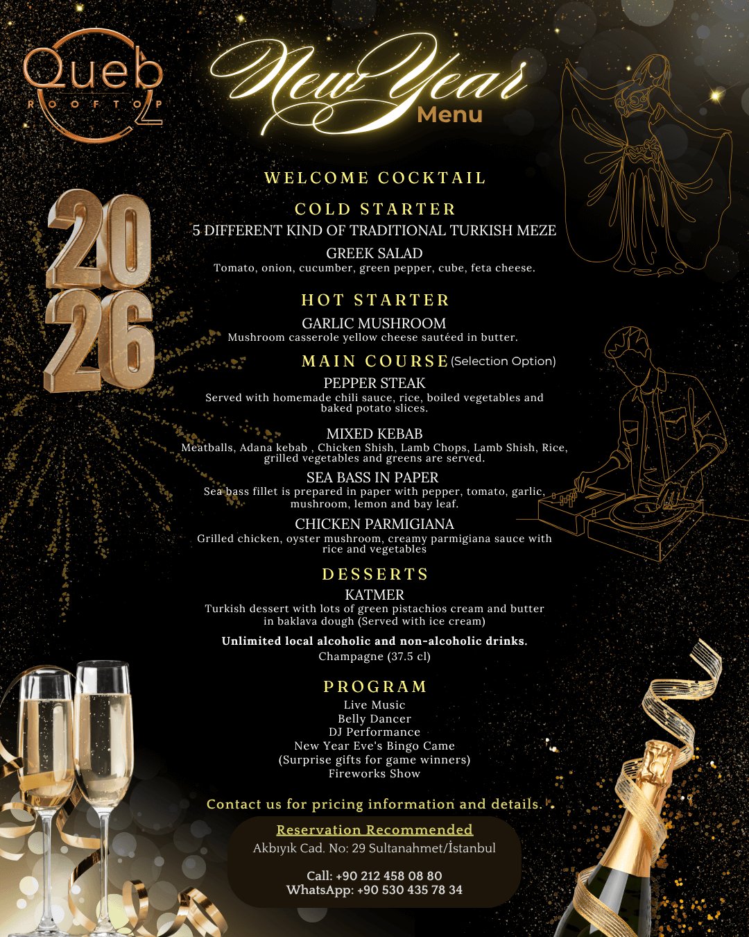 The Ultimate 2026 New Year’s Eve Party in Sultanahmet 1 2026 new year menu